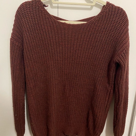 Urban Outfitters Back Cut-out Sweater - Maroon - Picture 1 of 2